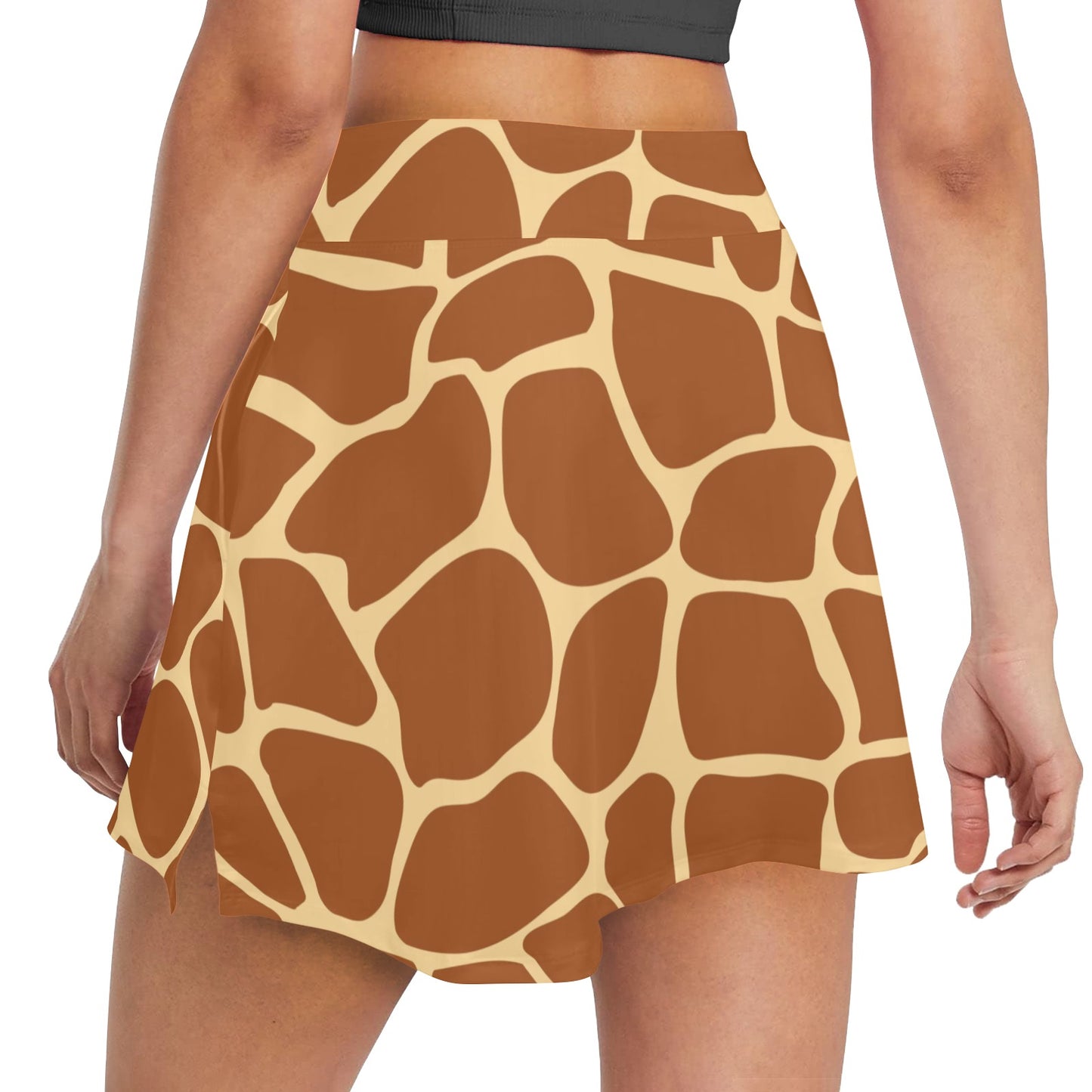 Giraffe Texture Print 17" Golf & Pickleball Skort with Pockets