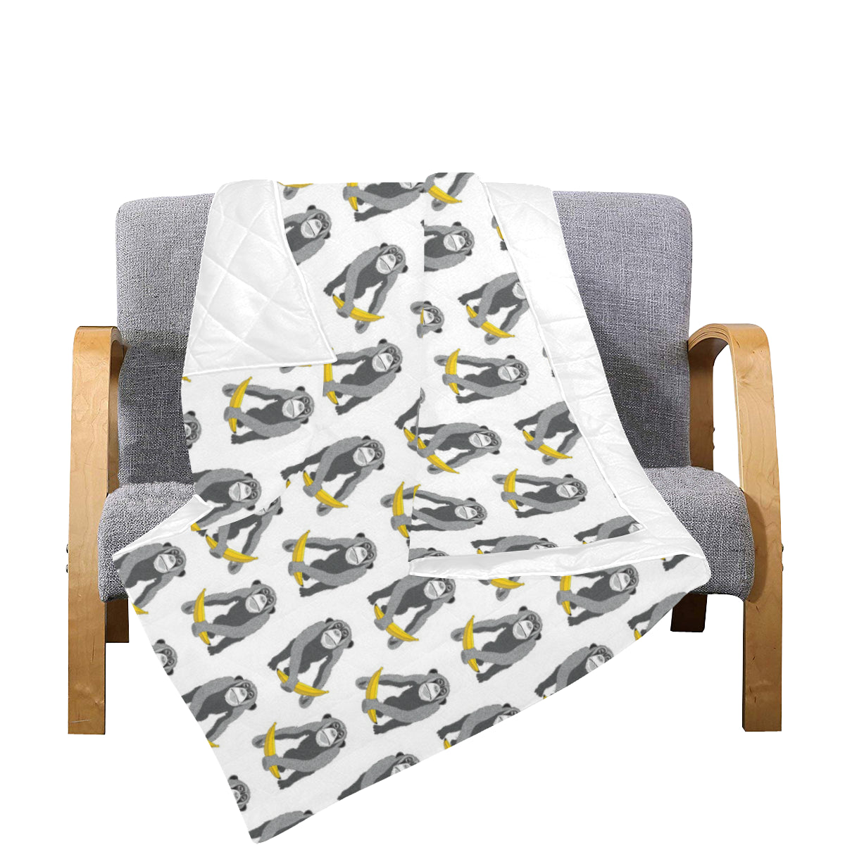 Chimpanzee Pattern Print Design 05 Premium Quilt