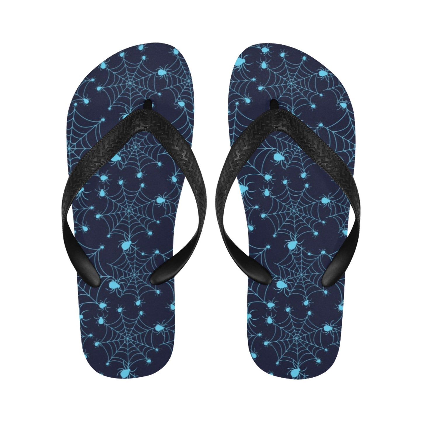 Spider Web Blue Print Design LKS304 Flip Flops
