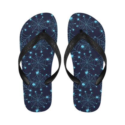 Spider Web Blue Print Design LKS304 Flip Flops