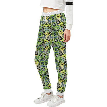 Soccer Ball Themed Print Pattern Unisex Sweatpants