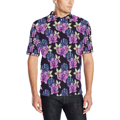 Orchid Pattern Print Design OR010 Men Polo Shirt