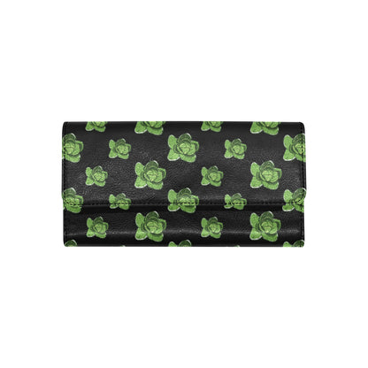 Cabbage Pattern Print Design 03 Women's Trifold Wallet