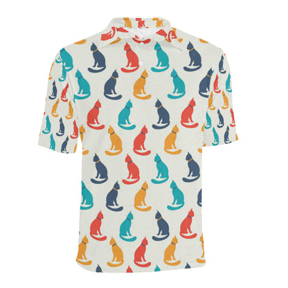 Cat Pattern Print Design 03 Men Polo Shirt