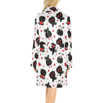 Affenpinscher Pattern Print Design 01 Women's Fleece Robe