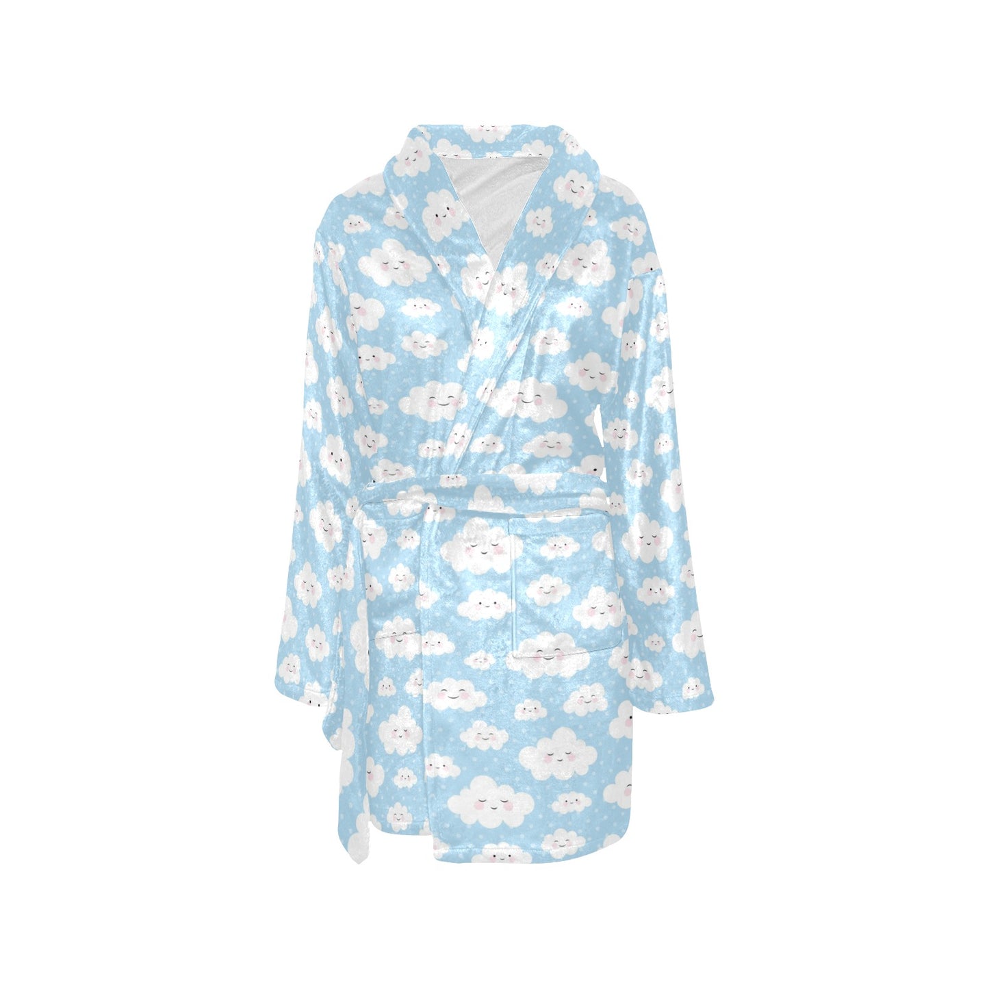 Cloud Pattern Print Design 02 Women's Fleece Robe
