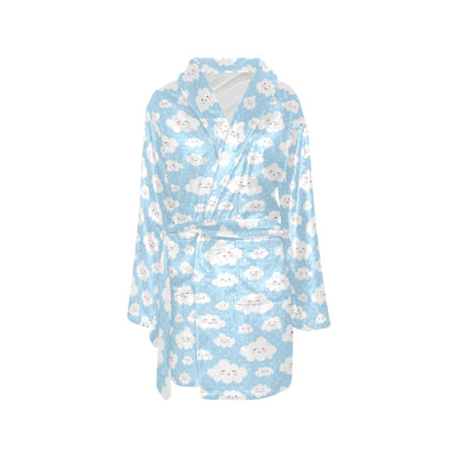 Cloud Pattern Print Design 02 Women's Fleece Robe