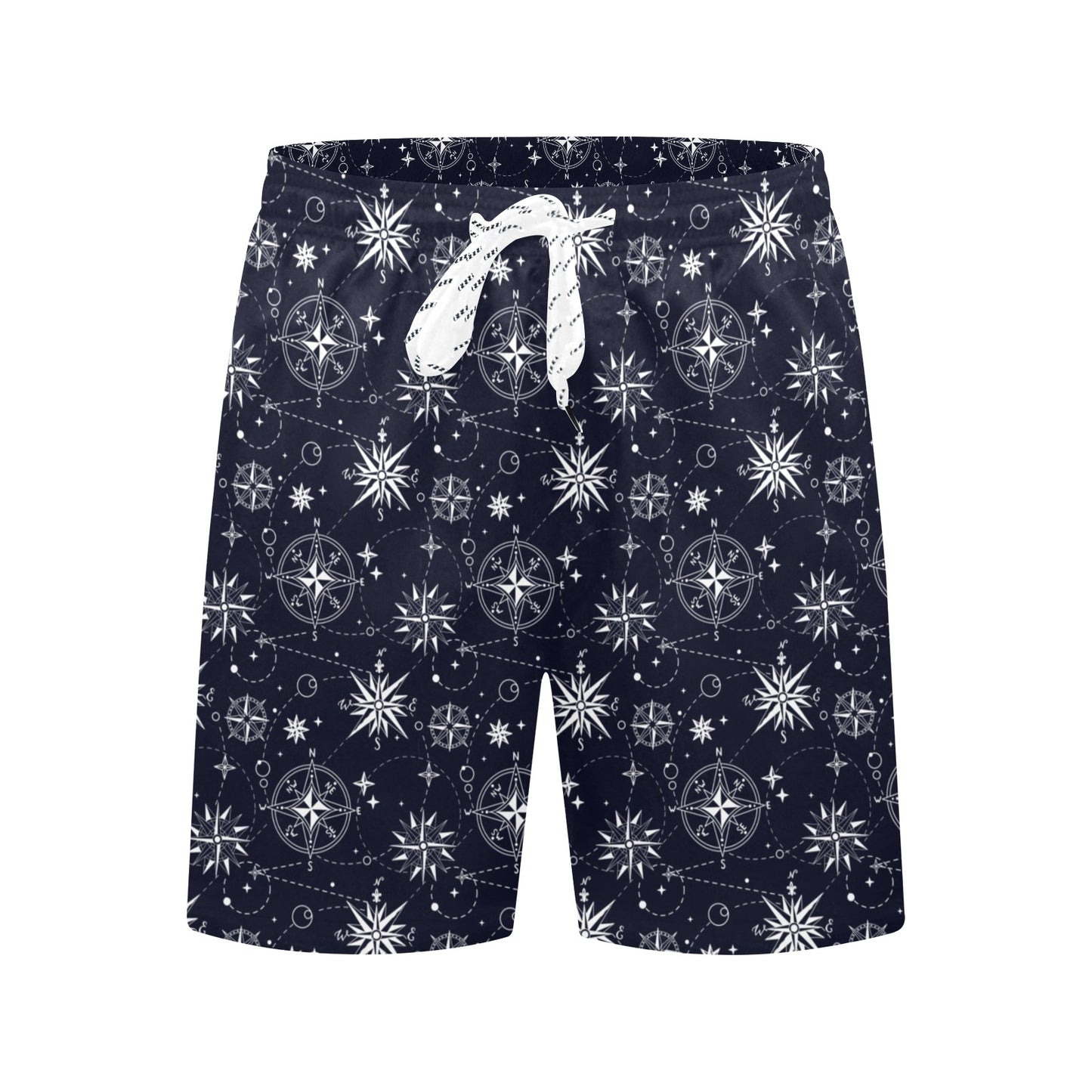 Nautical Sky Design Themed Print Men's Swim Trunks Beach Shorts