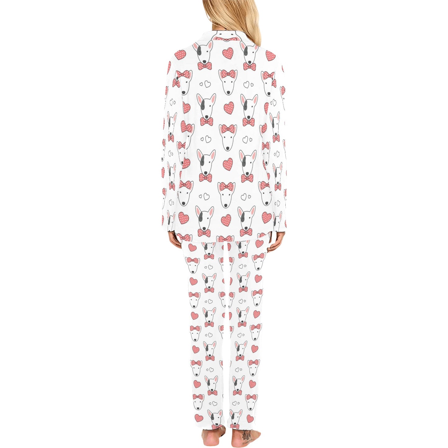 Bull Terriers Pattern Print Design 08 Women's Long Pajama Set