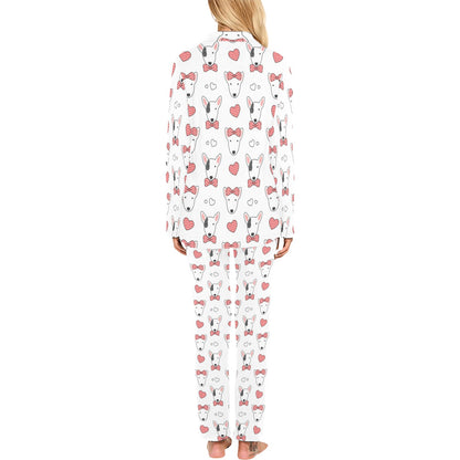 Bull Terriers Pattern Print Design 08 Women's Long Pajama Set
