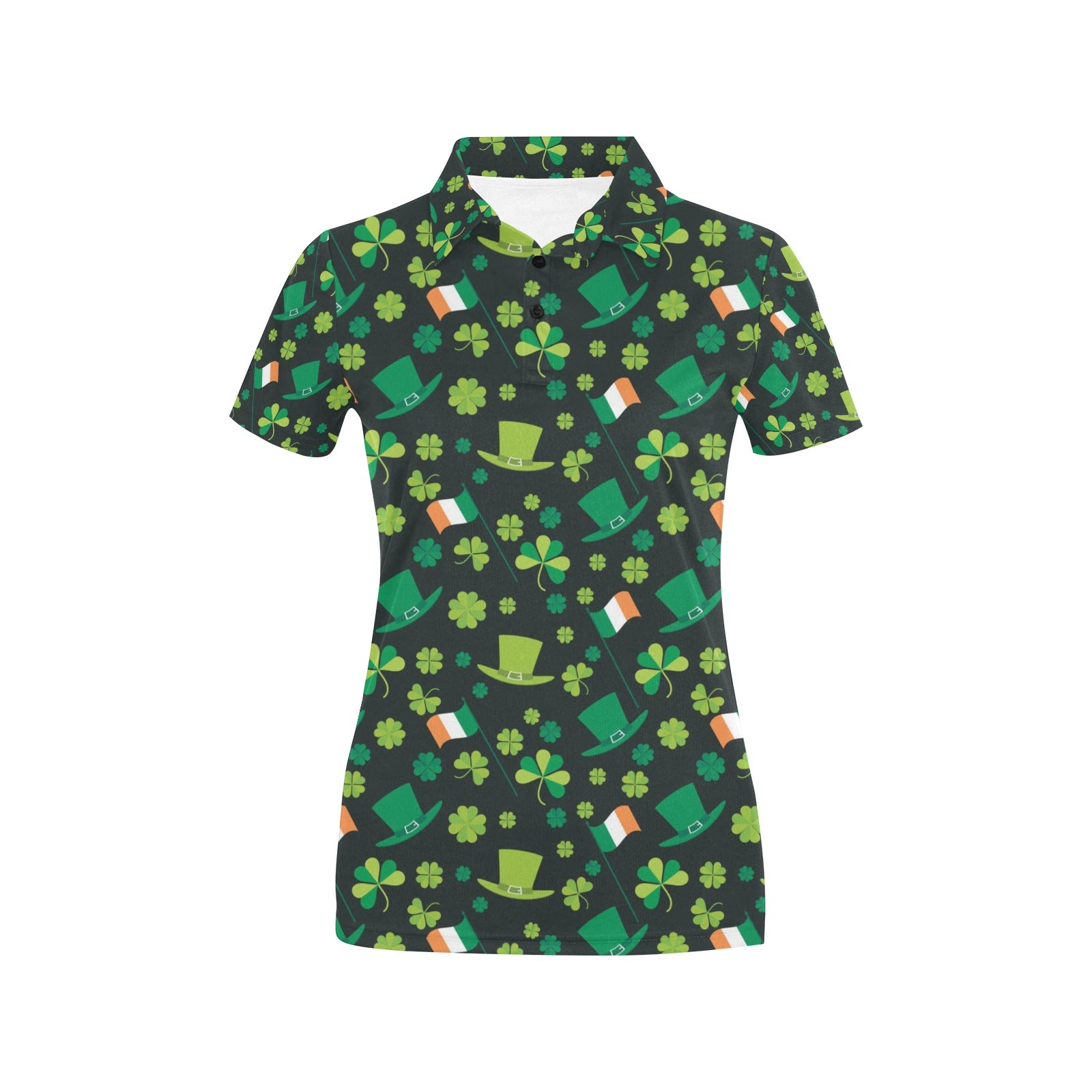 Shamrock Saint Patrick's Day Print Design LKS304 Women's Polo Shirt