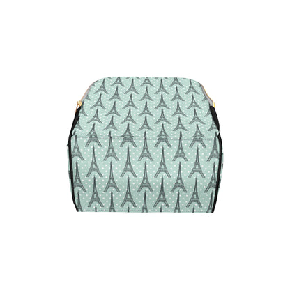Eiffel Tower Polka Dot Print Diaper Bag Backpack