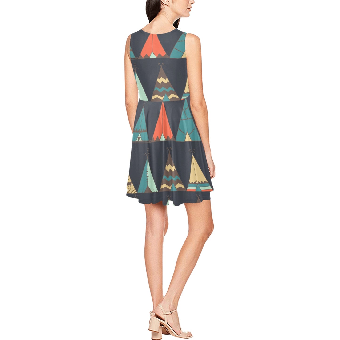 Tribal native american tent Aztec Sleeveless Dress