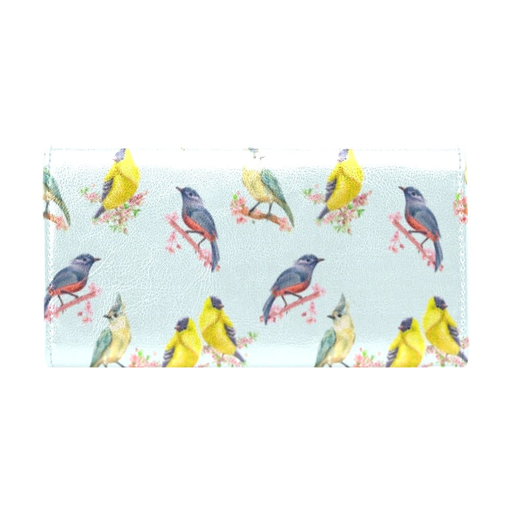 Bird Sweet Themed Print Pattern Women's Trifold Wallet