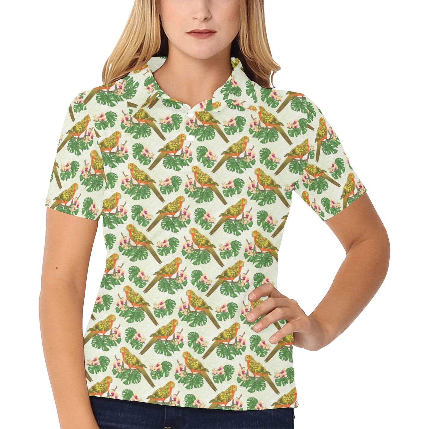 Conures Pattern Print Design 01 Women's Polo Shirt