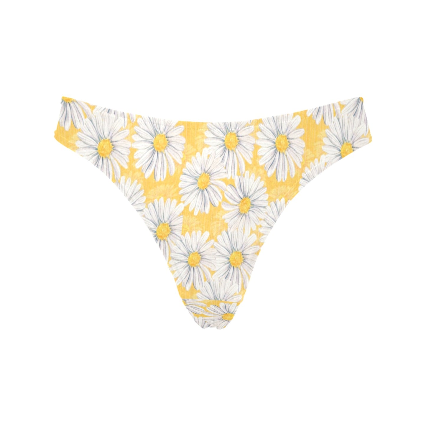 Daisy Yellow Watercolor Print Pattern Women's Thongs
