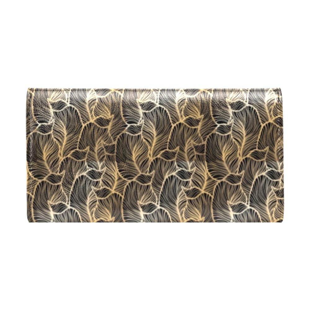 Elegant Gold leaf Print Women's Trifold Wallet