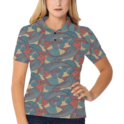 Pisces Pattern Print Design A01 Women's Polo Shirt