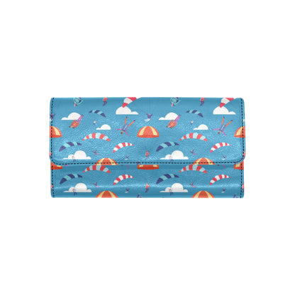 Skydiving Pattern Print Design 03 Women's Trifold Wallet