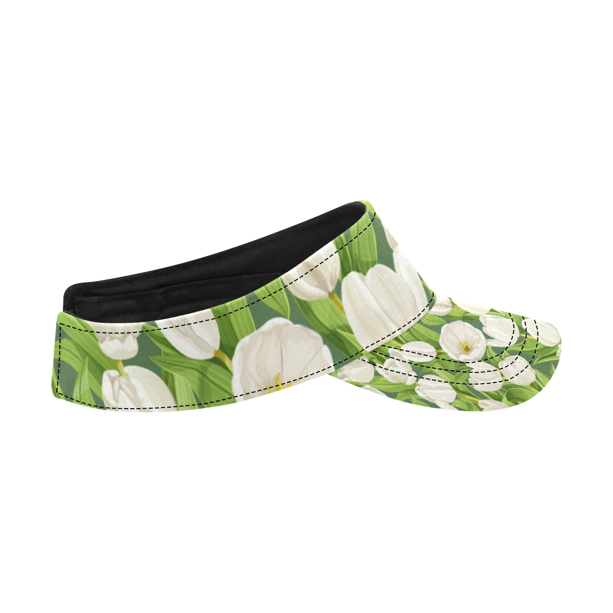 Tulip White Pattern Print Design TP05 Unisex Sun Visor
