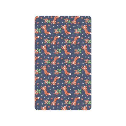 Fox Strawberry Print Pattern Rubber Doormat