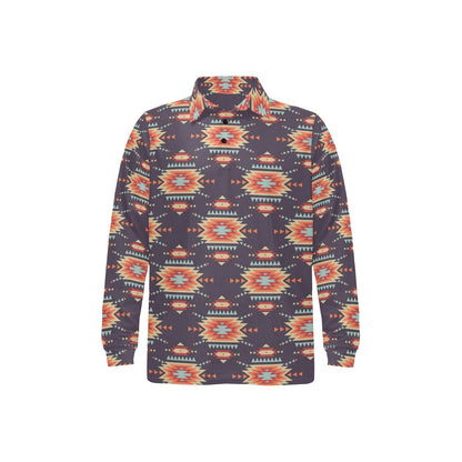 Tribal indians Aztec Long Sleeve Polo Shirt For Men's
