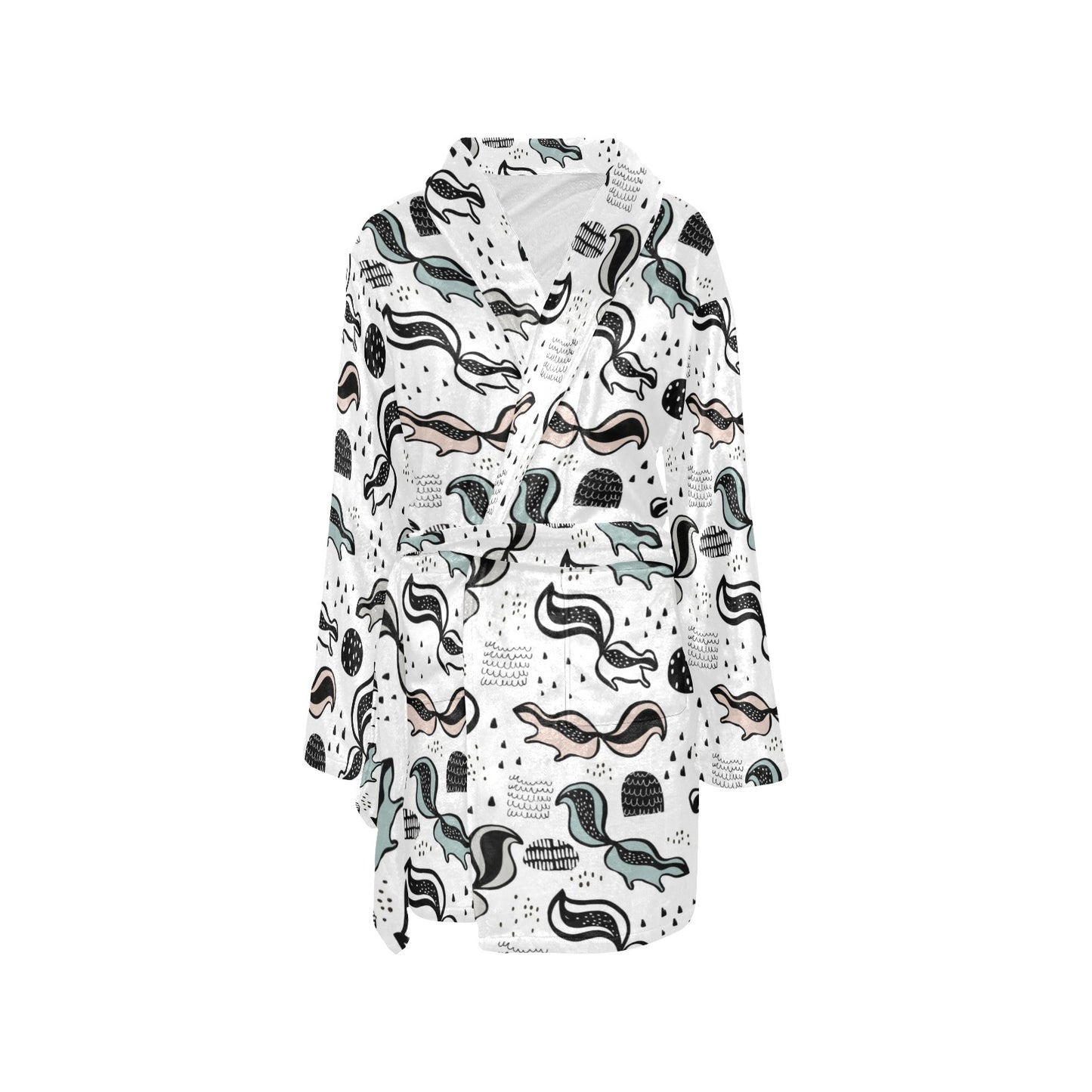 Skunk Print Design LKS303 Women's Fleece Robe