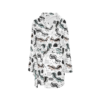 Skunk Print Design LKS303 Women's Fleece Robe