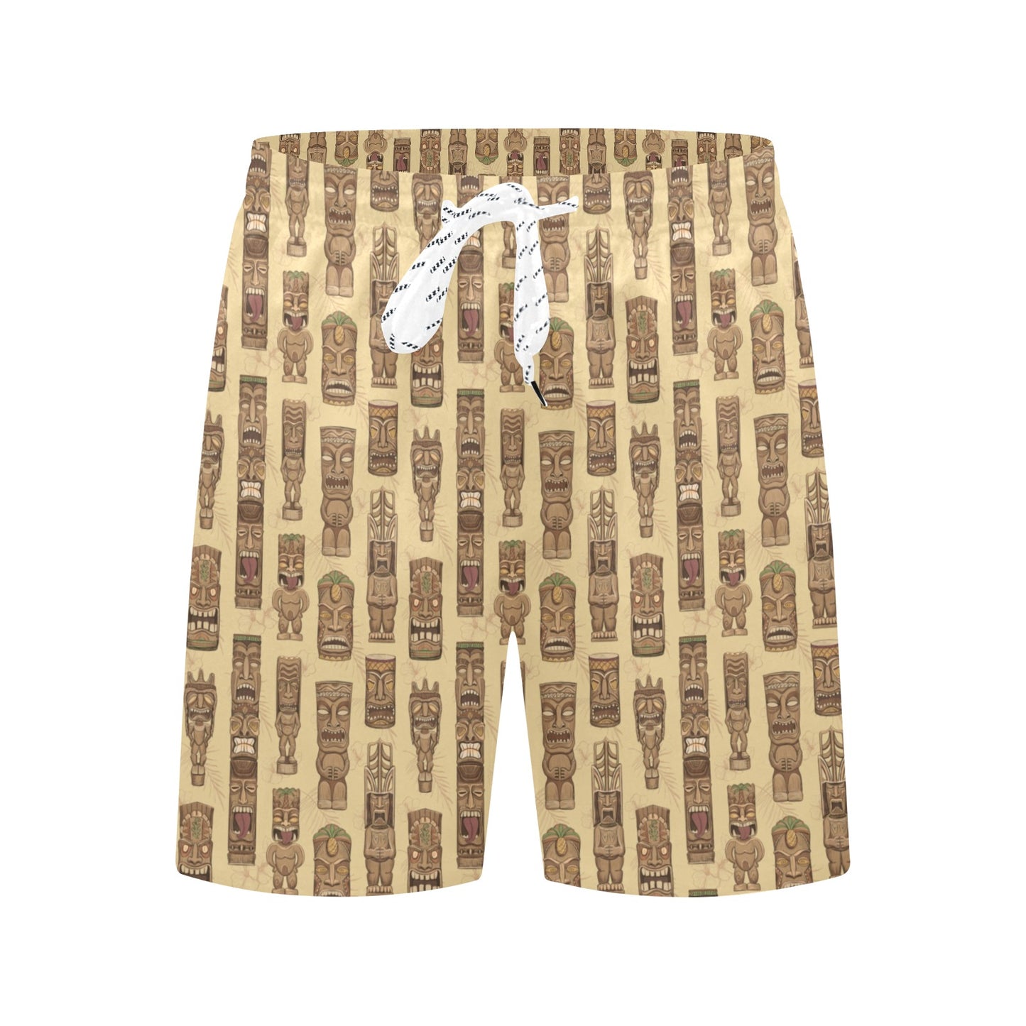 Totem Tiki Style Themed Design Men's Swim Trunks Beach Shorts