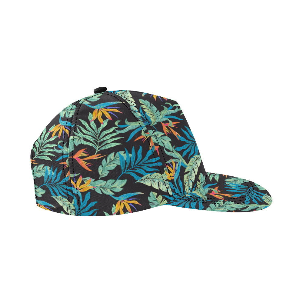 Tropical Palm Leaves Hawaiian Flower Snapback Cap