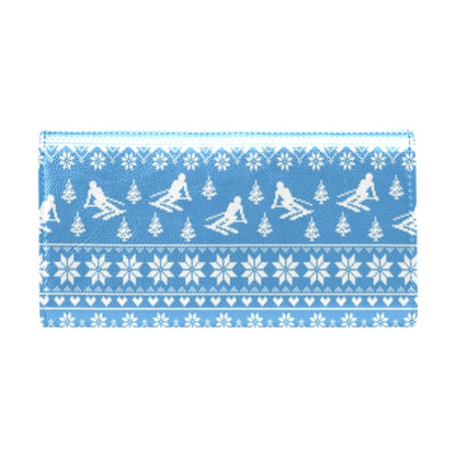 Ski Knit Pattern Print Design LKS302 Women's Trifold Wallet