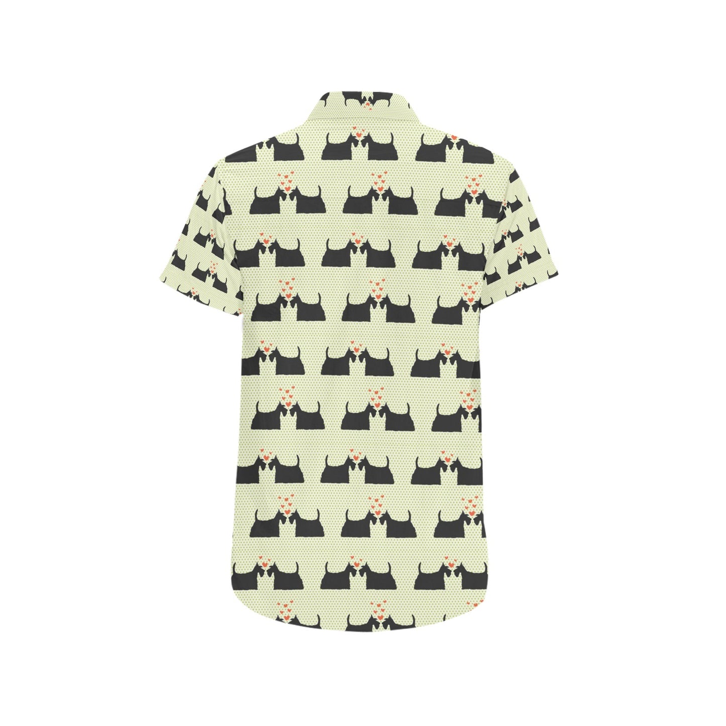 Scottish Terriers Print Design LKS304 Men Short Sleeve Button Up Shirt