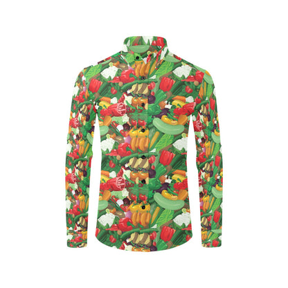 Salad Mix Vegetableprint Design LKS301 Men's Long Sleeve Dress Shirt