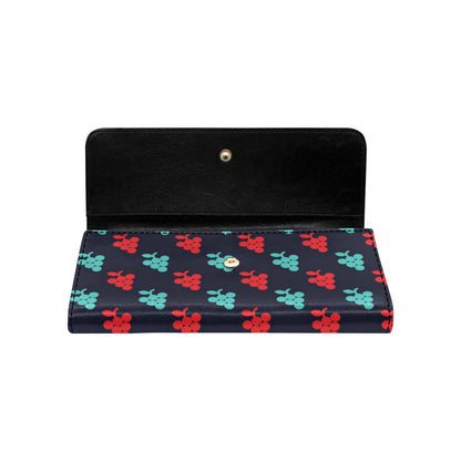 Grape Pattern Print Design GP07 Women's Trifold Wallet