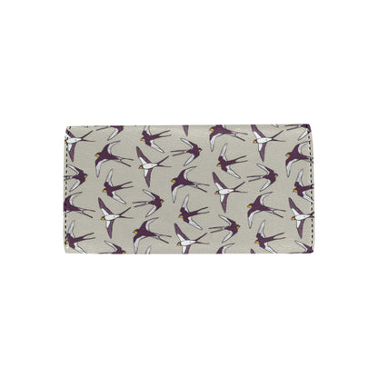Swallow Bird Pattern Print Design 03 Women's Trifold Wallet