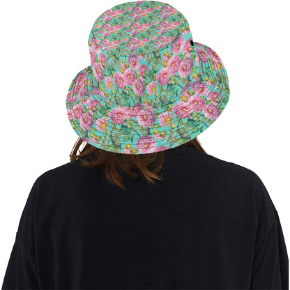 Dahlia Pattern Print Design DH07 Unisex Bucket Hat