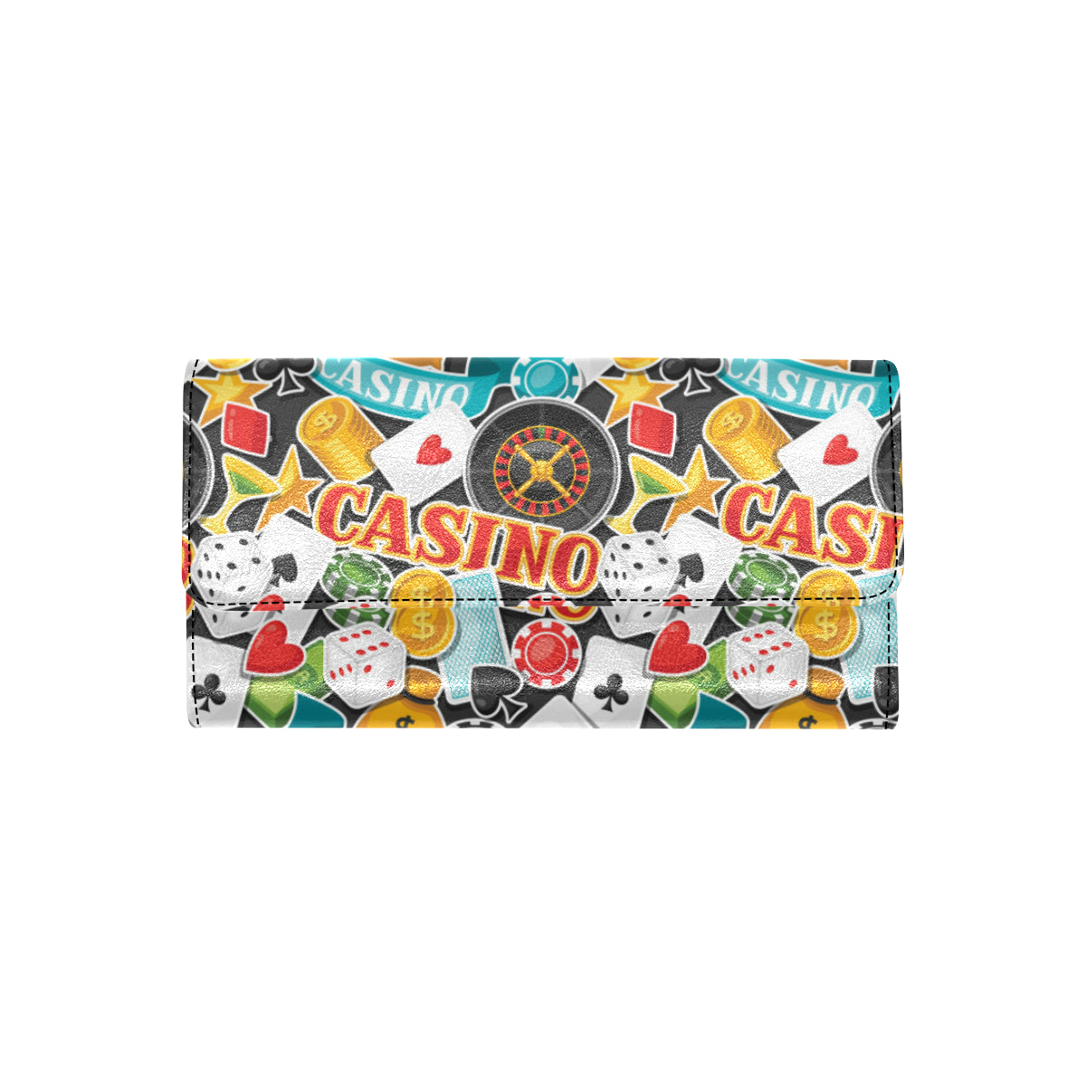 Casino Pattern Print Design 03 Women's Trifold Wallet