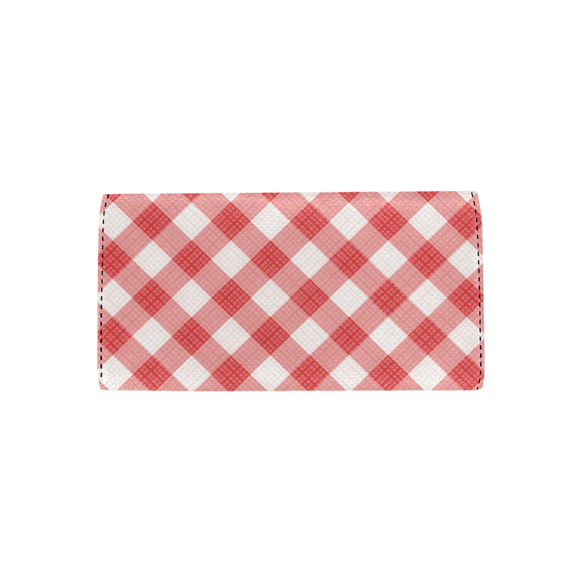 Gingham Red Pattern Print Design 01 Women's Trifold Wallet