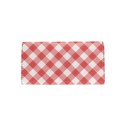 Gingham Red Pattern Print Design 01 Women's Trifold Wallet