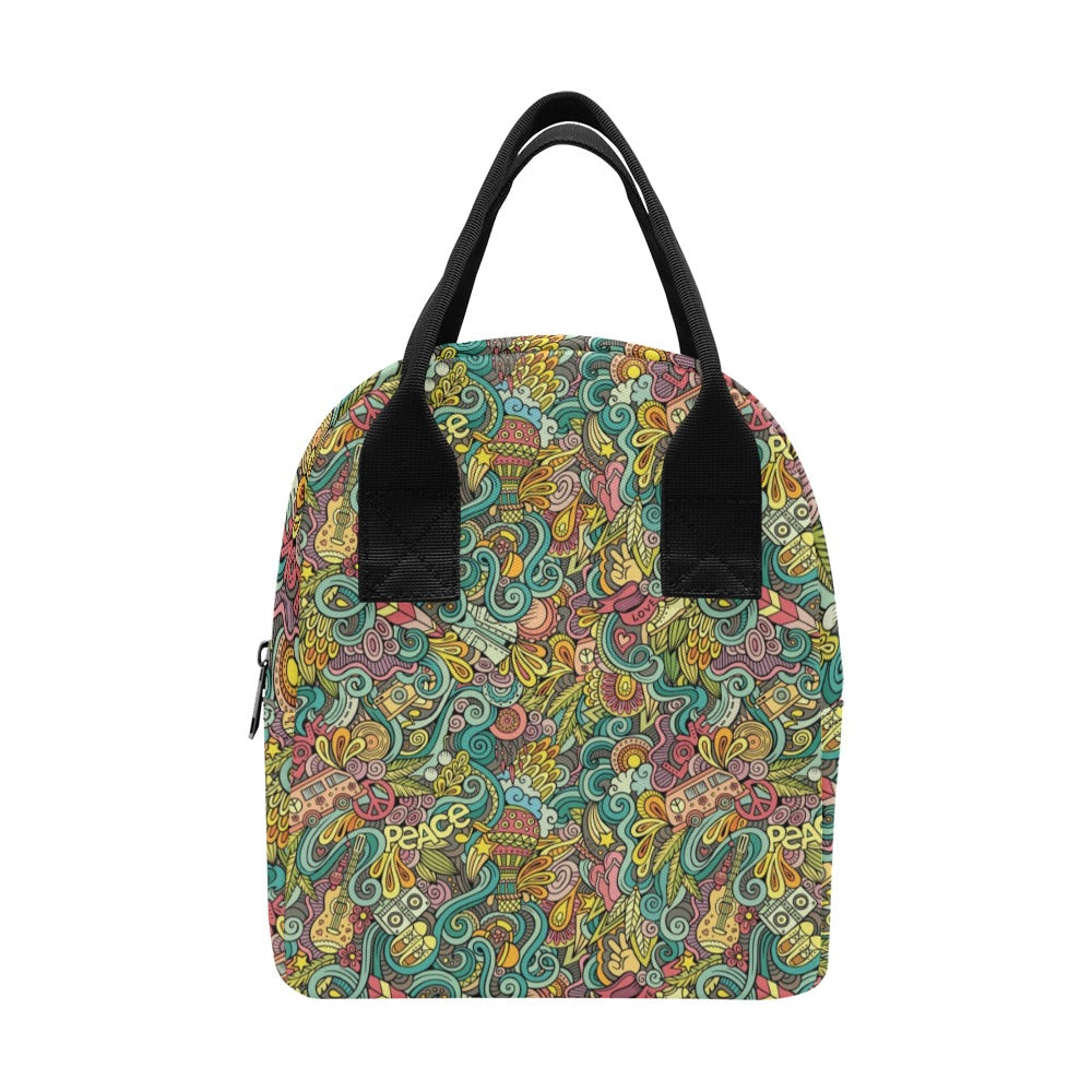 Hippie Print Design LKS302 Insulated Lunch Bag