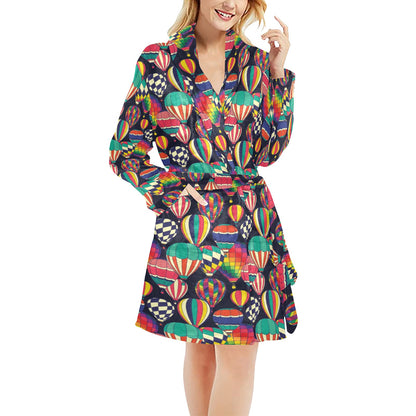 Ballon Pattern Print Design 02 Women's Fleece Robe