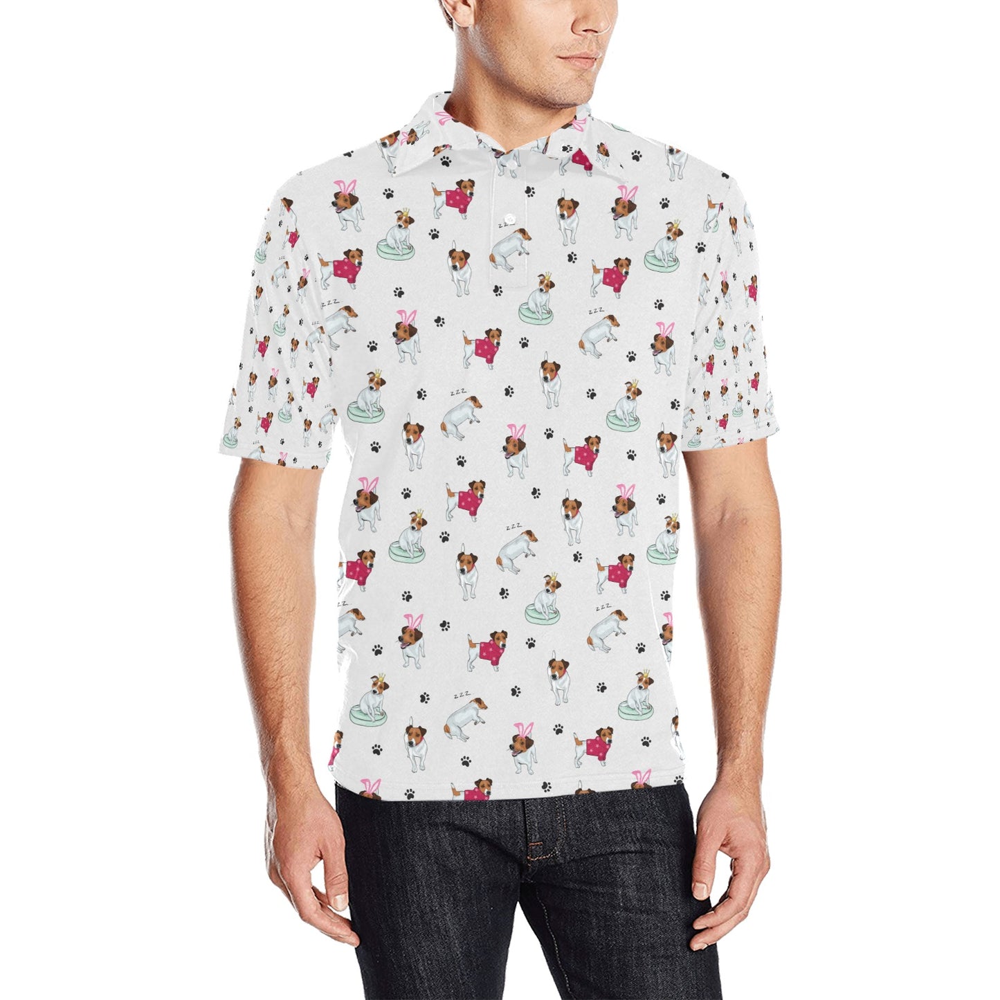 Russell Terriers Print Design LKS308 Men Polo Shirt