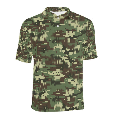ACU Digital Army Camouflage Men Polo Shirt