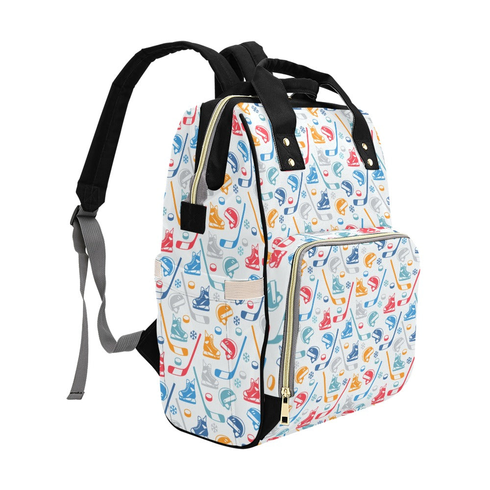 Hockey Equipment Print Design LKS301 Diaper Bag Backpack