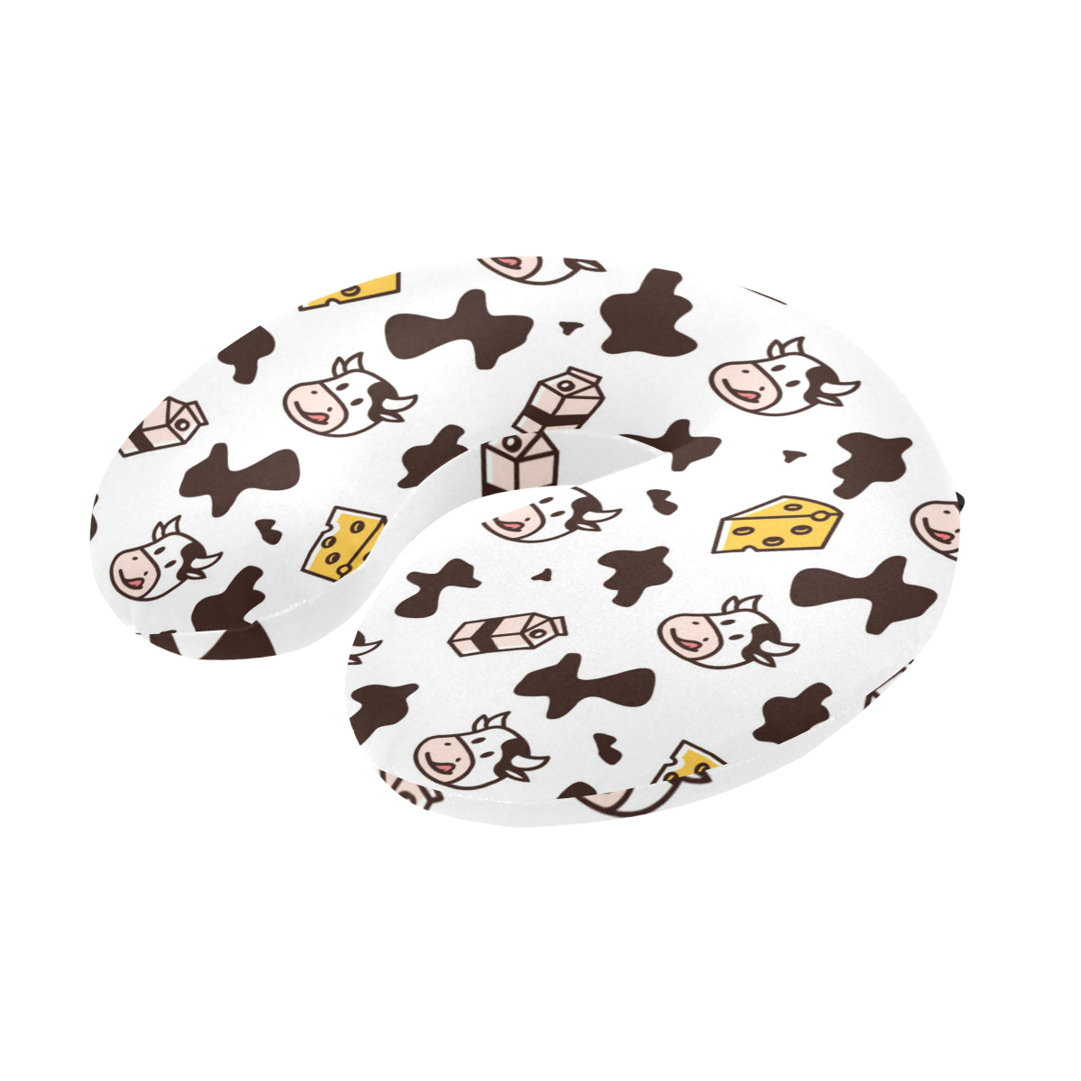 Cow Pattern Print Design 06 U-Shaped Travel Neck Pillow