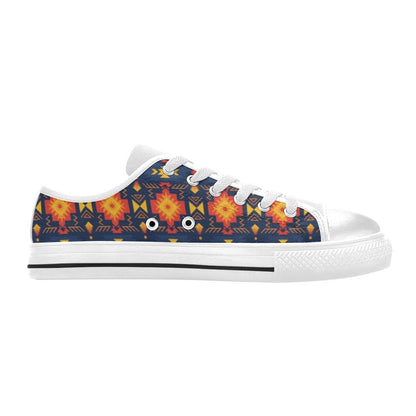 Southwest Pattern Print Design LKS307 Women's White Low Top Shoes
