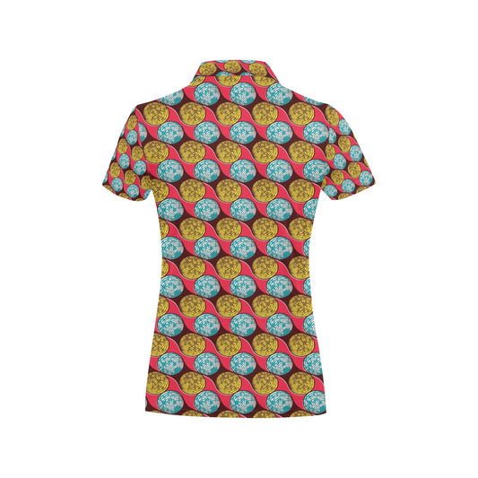 African Fashion Print Pattern Women's Polo Shirt