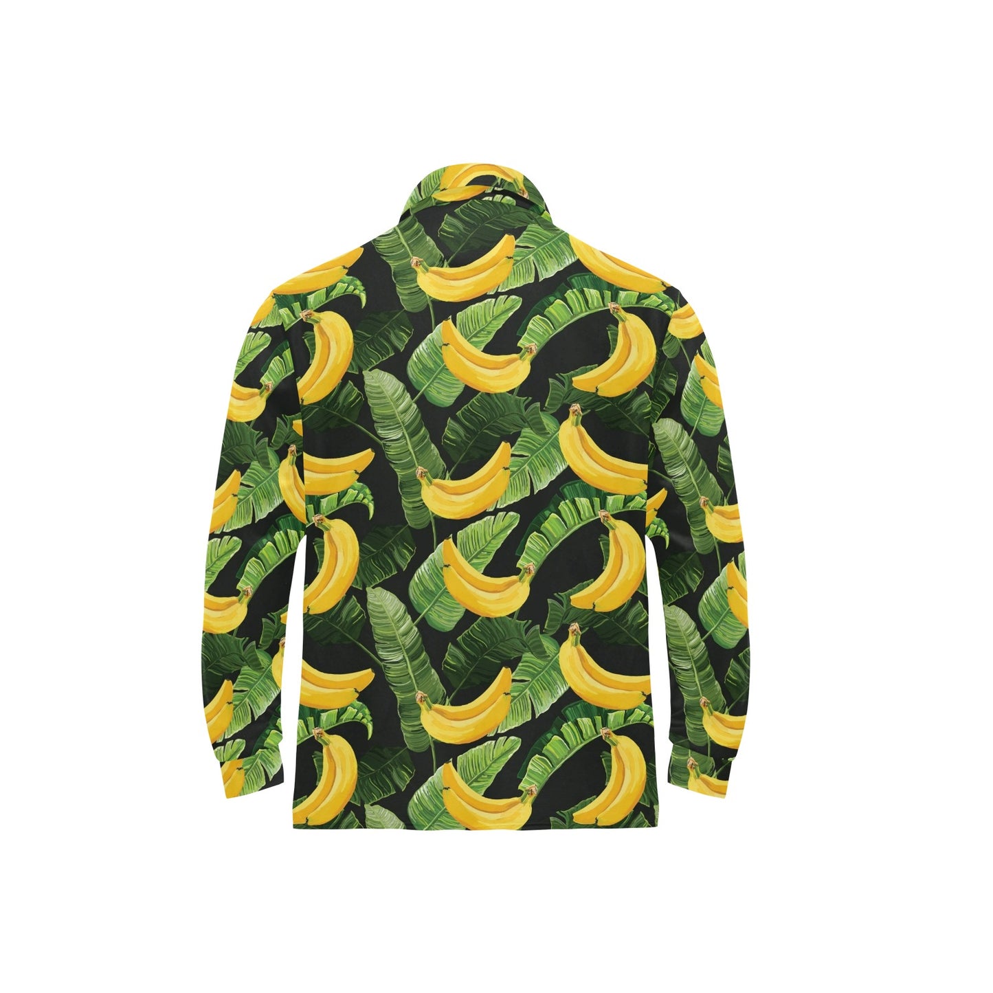 Banana Pattern Print Design BA01 Long Sleeve Polo Shirt For Men's