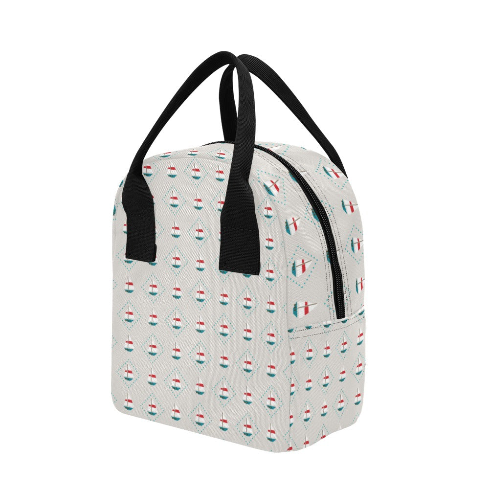 Sailboat Print Design LKS301 Insulated Lunch Bag