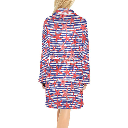 Starfish Print Design LKS401 Women's Fleece Robe